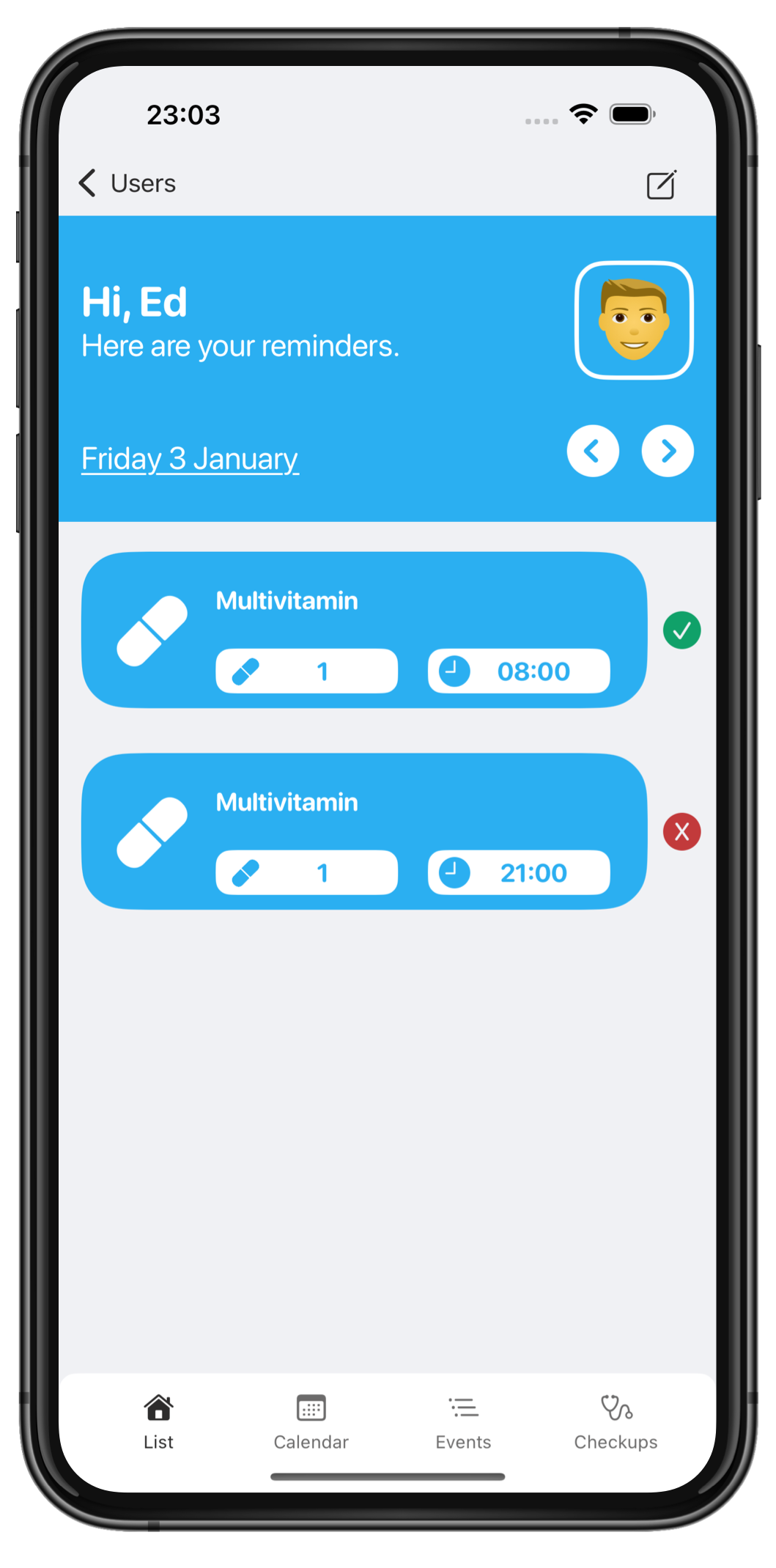 App on iPhone